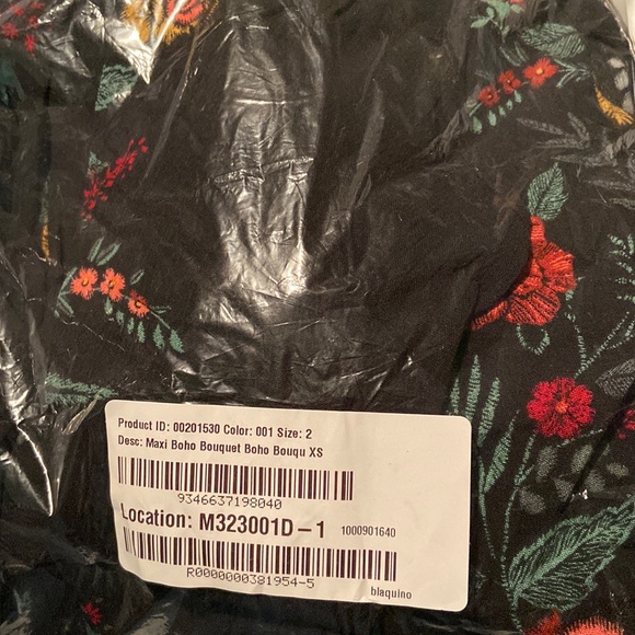 Boho Bouquet Black Maxi Dress - Picture 2 of 7